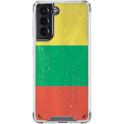 Lithuania Flag Distressed Galaxy S21 5G Clear Case